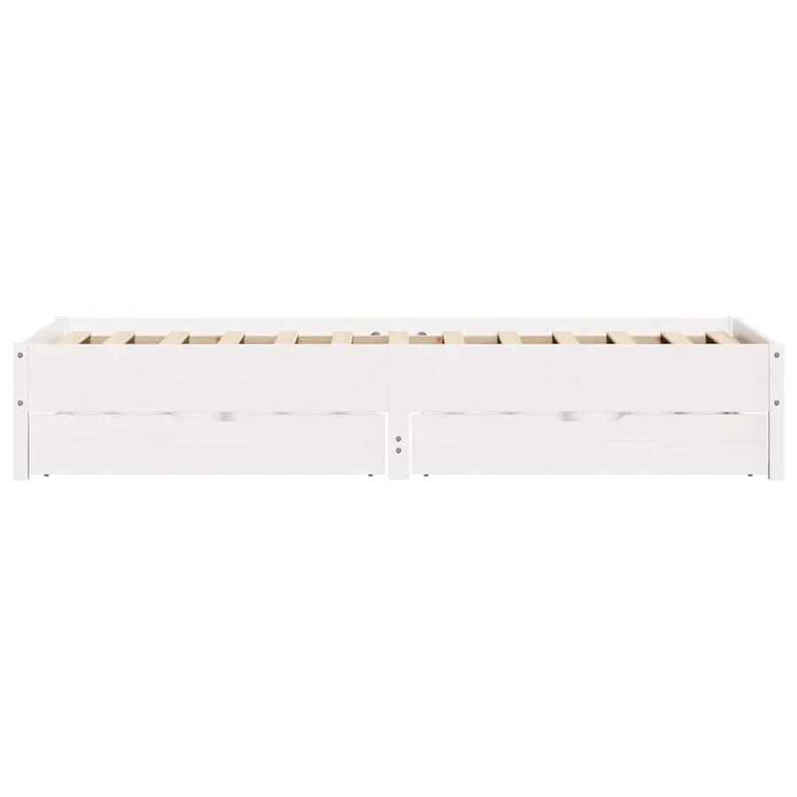 Cadre de lit sans matelas blanc 90x200 cm bois de pin massif - 7