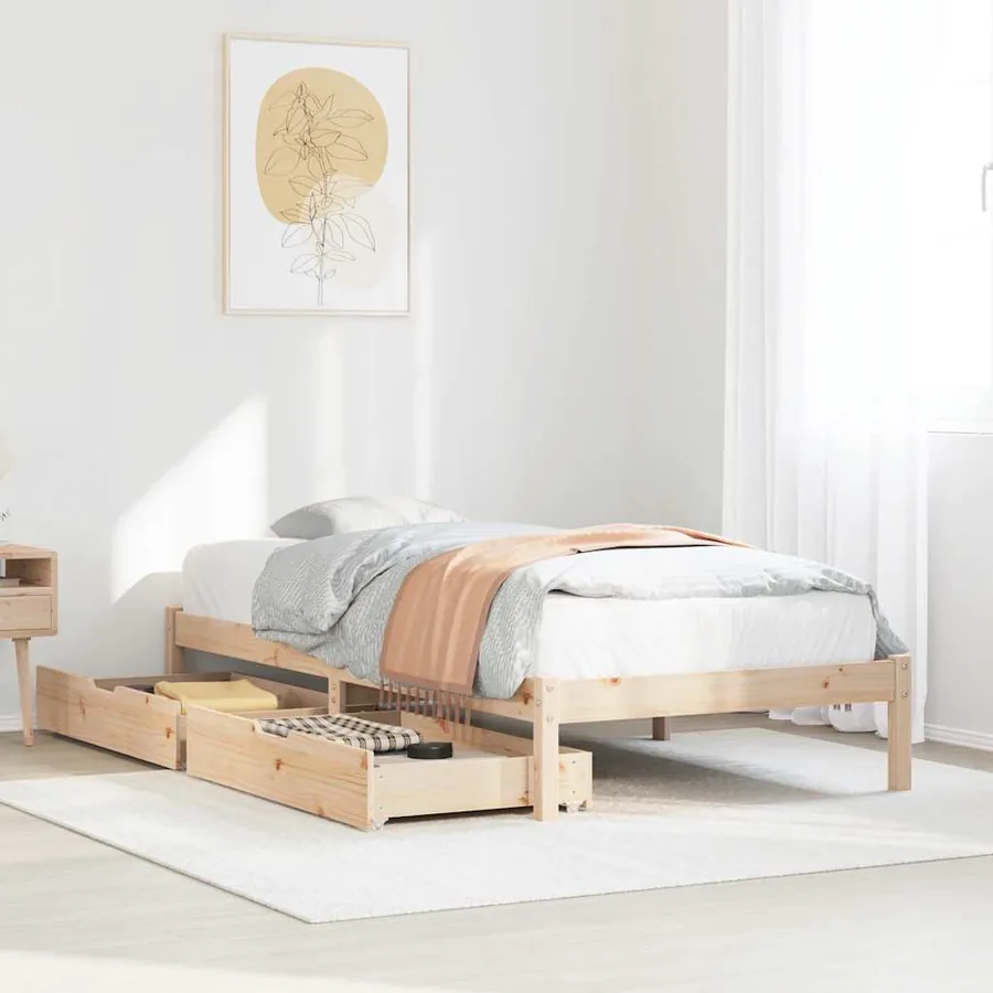 Cadre de lit sans matelas 90x200 cm bois de pin massif