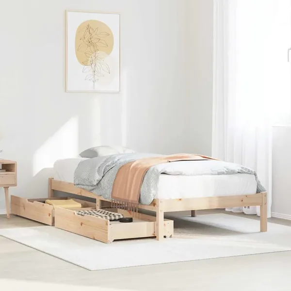 Cadre de lit sans matelas 90x200 cm bois de pin massif