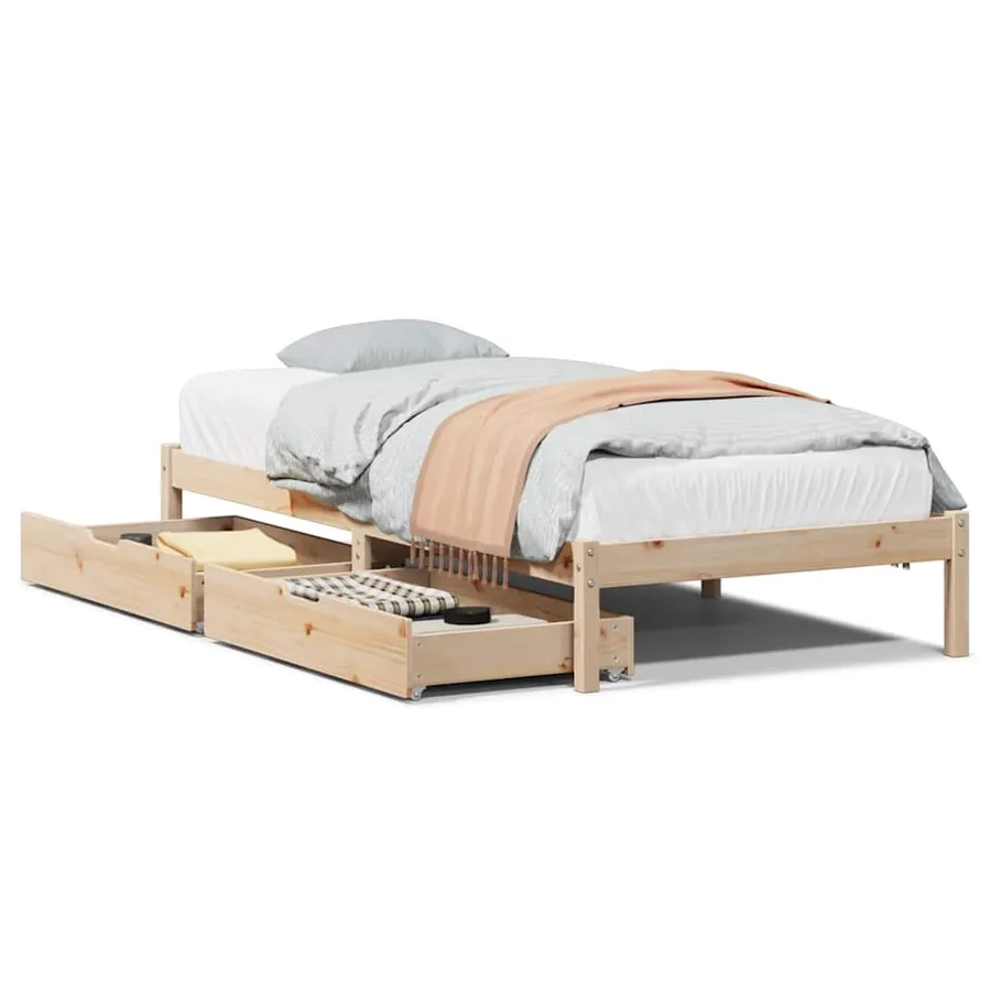 Cadre de lit sans matelas 90x200 cm bois de pin massif - 2