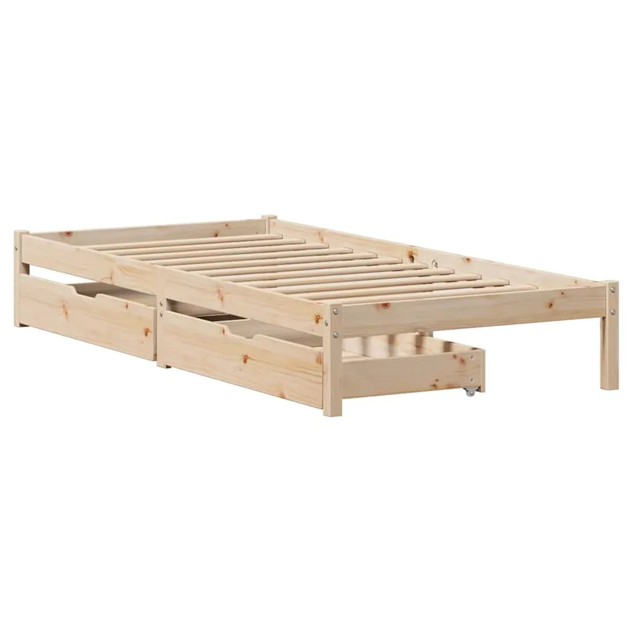 Cadre de lit sans matelas 90x200 cm bois de pin massif - 3