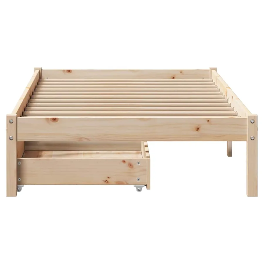 Cadre de lit sans matelas 90x200 cm bois de pin massif - 4