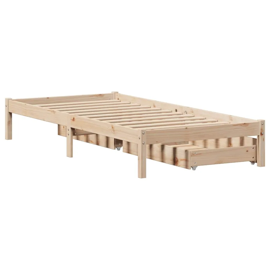 Cadre de lit sans matelas 90x200 cm bois de pin massif - 6