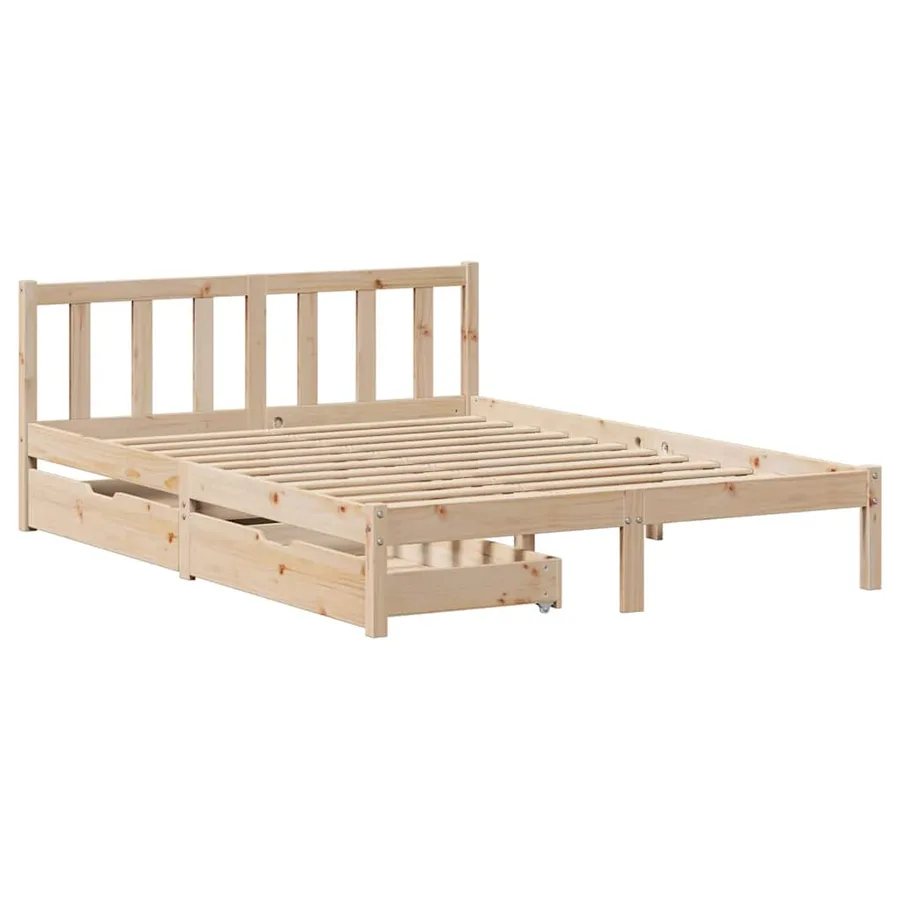 Cadre de lit sans matelas 160x200 cm bois massif de pin - 3