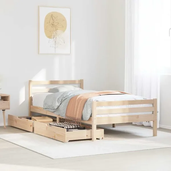 Cadre de lit sans matelas 90x200 cm bois de pin massif