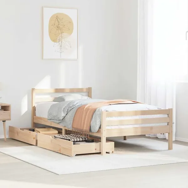 Cadre de lit sans matelas 100x200 cm bois massif de pin
