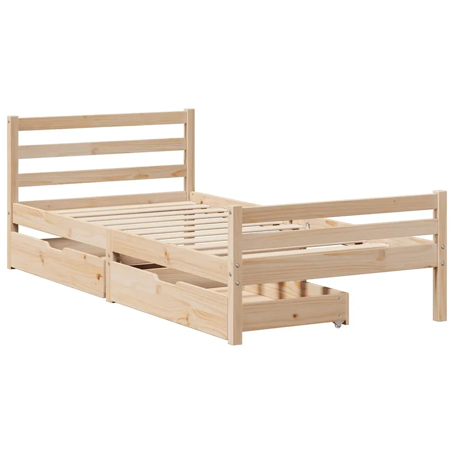 Cadre de lit sans matelas 100x200 cm bois massif de pin - 3