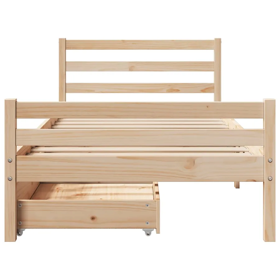 Cadre de lit sans matelas 100x200 cm bois massif de pin - 4