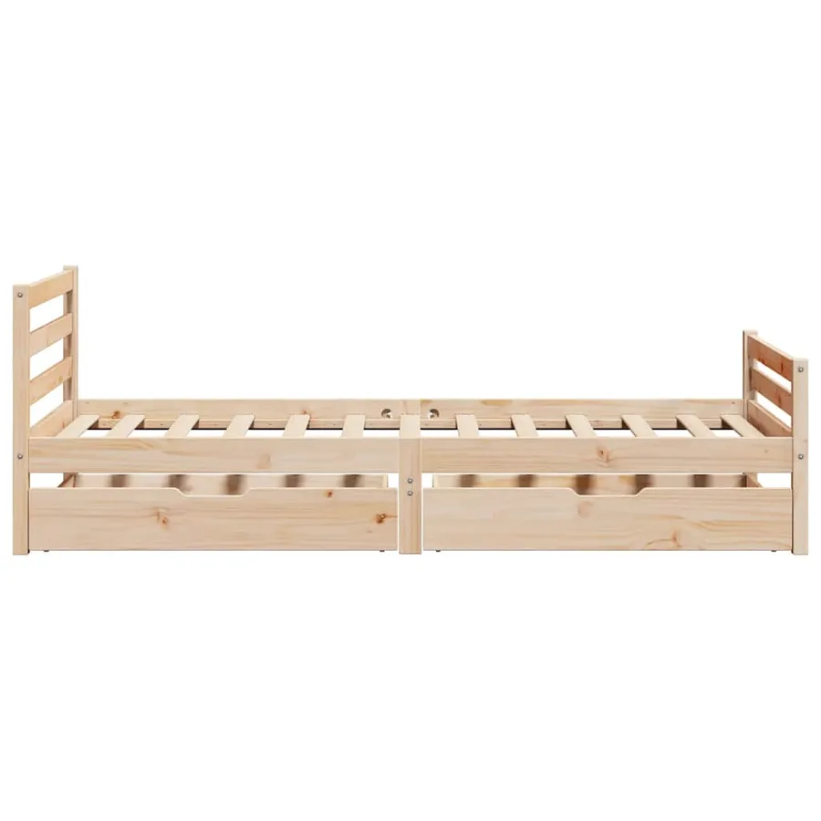 Cadre de lit sans matelas 100x200 cm bois massif de pin - 5