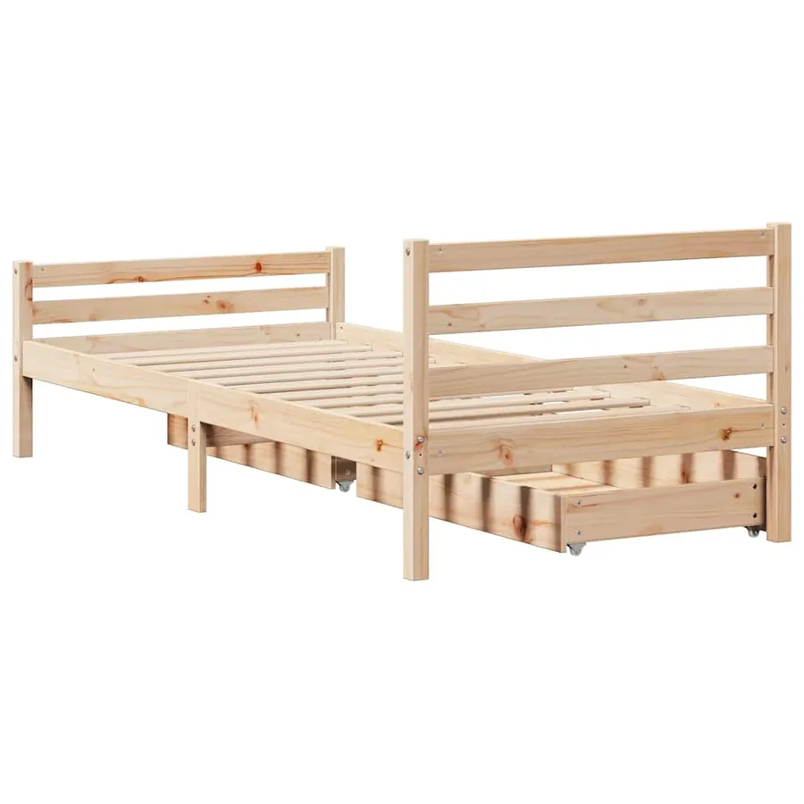 Cadre de lit sans matelas 100x200 cm bois massif de pin - 6
