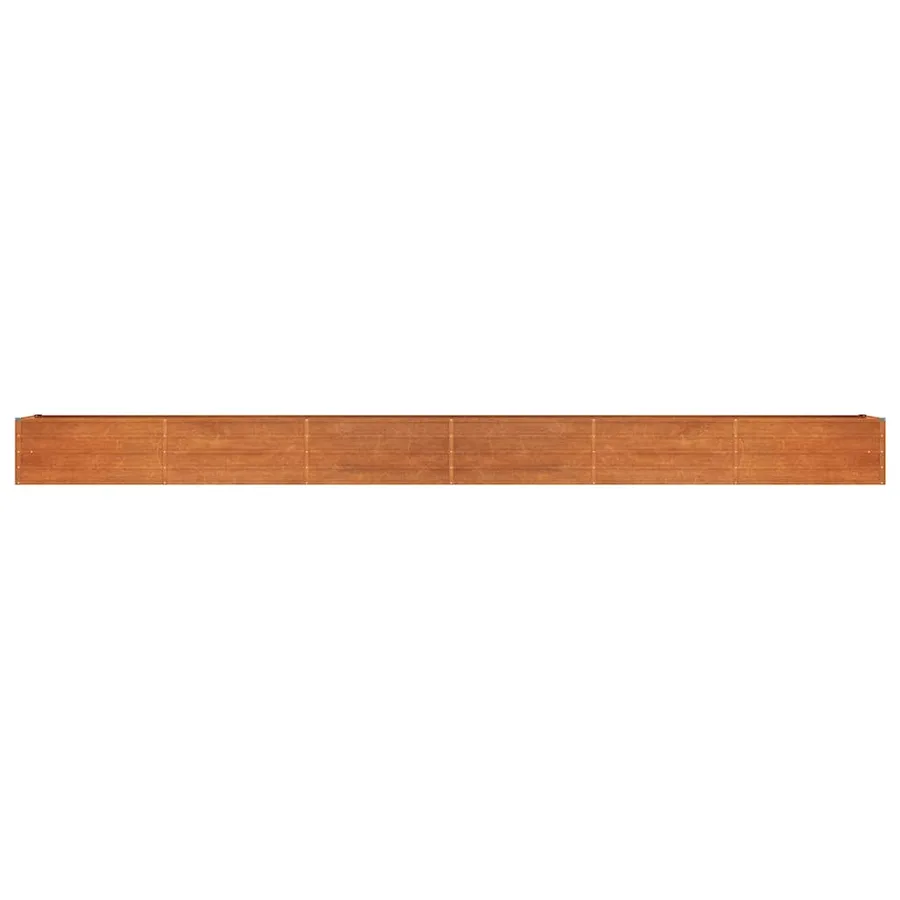 Lit surélevé de jardin rouillé 600x80x45 cm acier corten - 4
