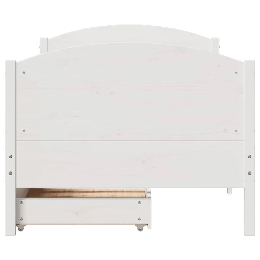 Cadre de lit sans matelas blanc 90x200 cm bois de pin massif - 4