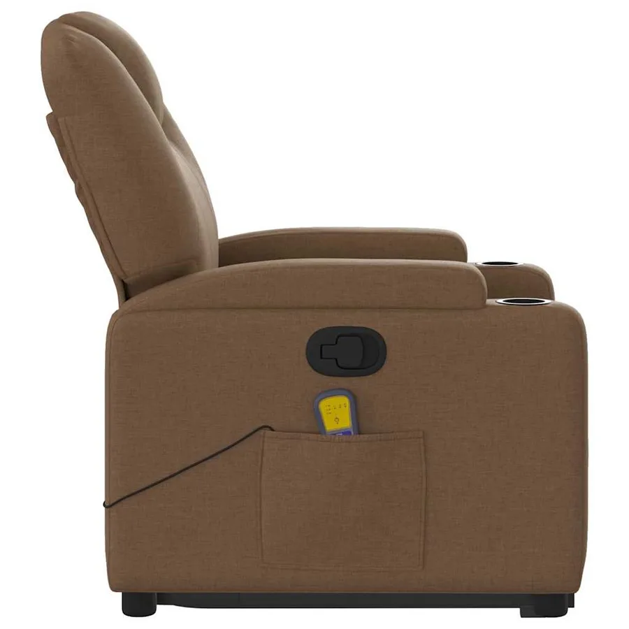 Fauteuil de massage inclinable Marron Tissu - 10