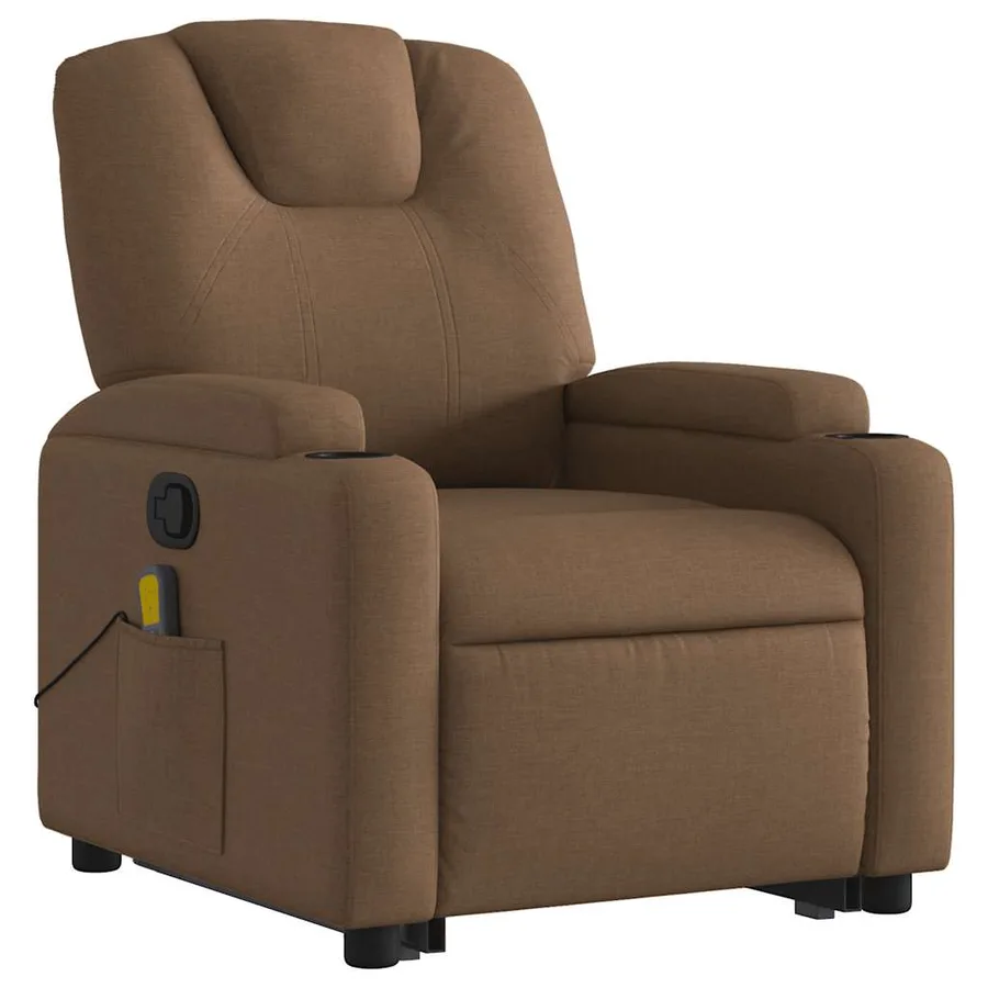 Fauteuil de massage inclinable Marron Tissu - 4
