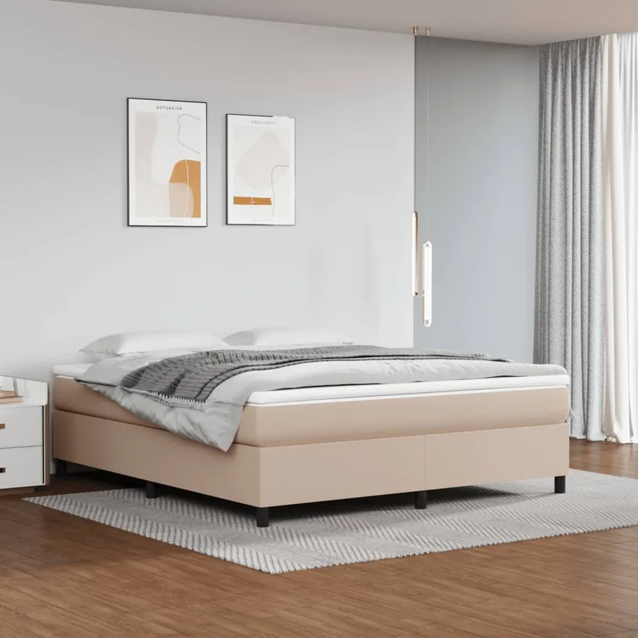 Sommier à lattes de lit avec matelas Cappuccino 160x200 cm