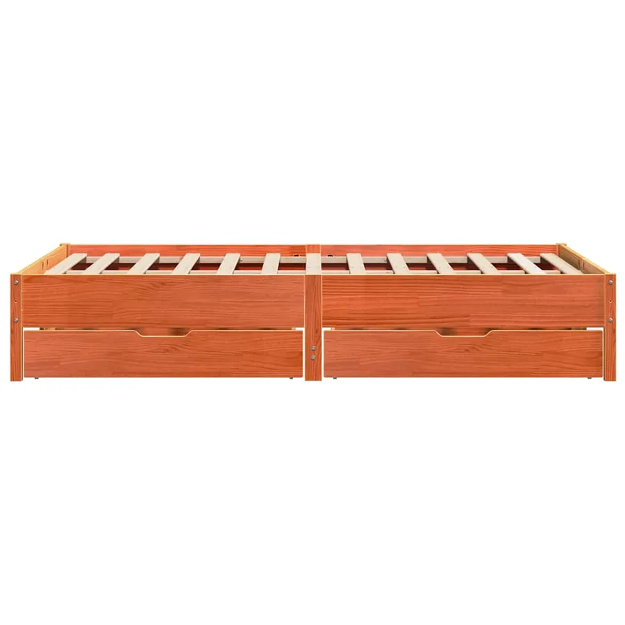 Cadre de lit sans matelas cire marron 120x200cm bois pin massif - 7