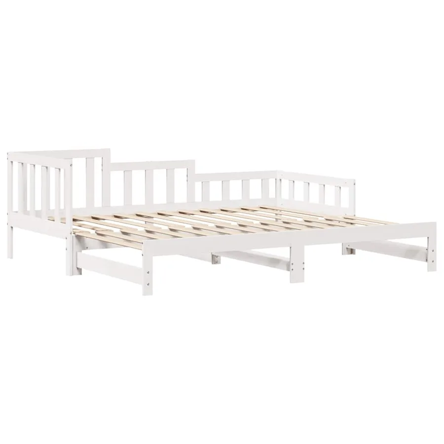 Lit de jour avec gigogne et tiroirs sans matelas blanc 90x190cm - 5