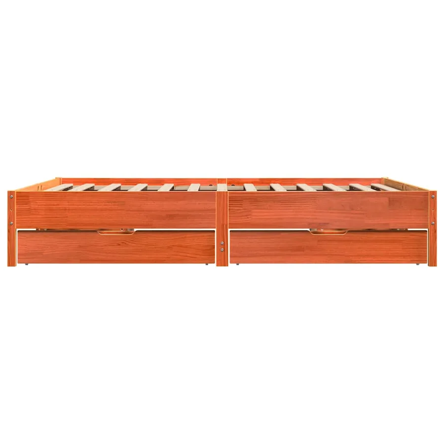 Cadre de lit sans matelas cire marron 180x200cm bois pin massif - 7