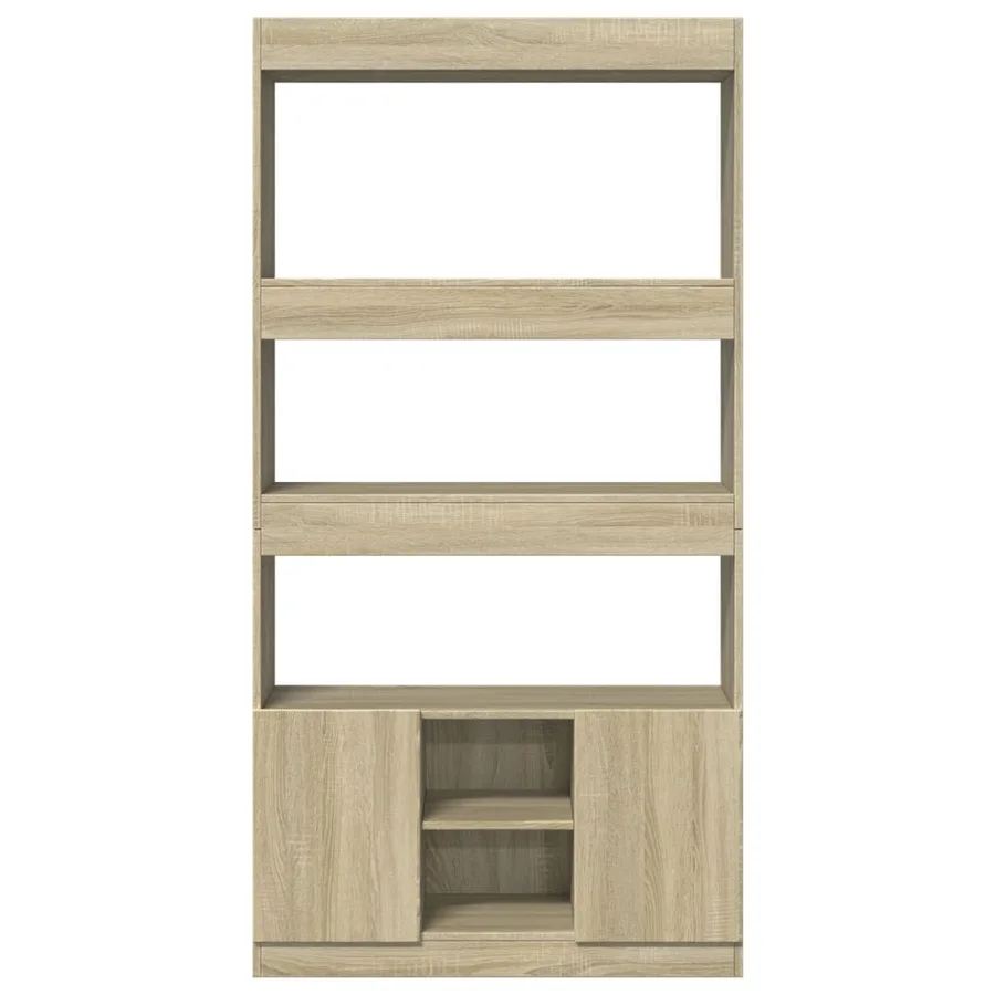 Buffet haut chêne sonoma 92x33x180 cm bois d'ingénierie - 5