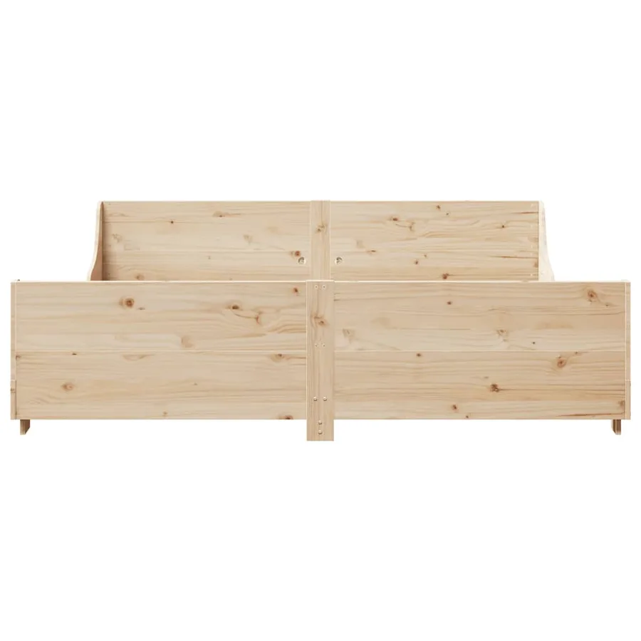 Cadre de lit sans matelas 200x200 cm bois massif de pin - 4