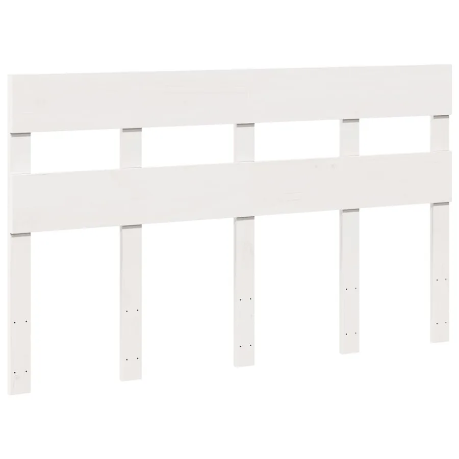 Cadre de lit sans matelas blanc 140x190 cm bois de pin massif - 5