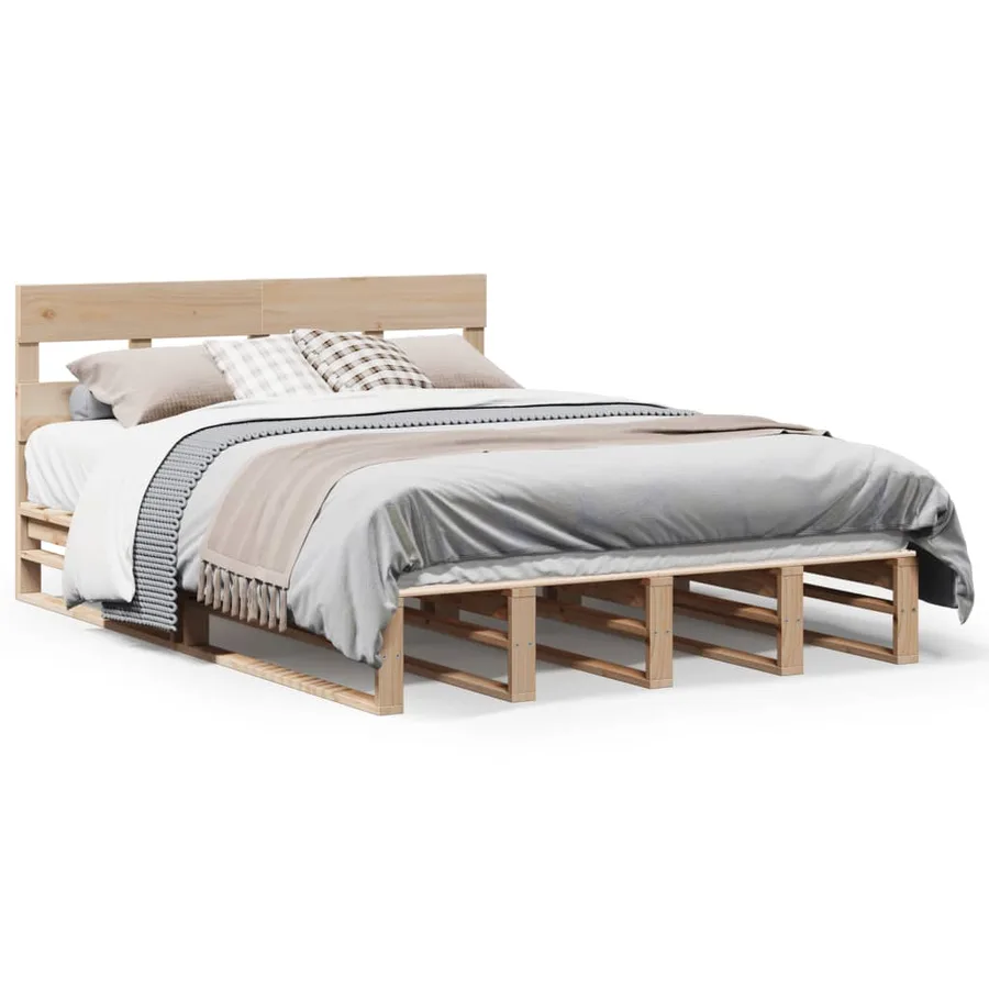 Cadre de lit sans matelas 120x200 cm bois de pin massif - 2