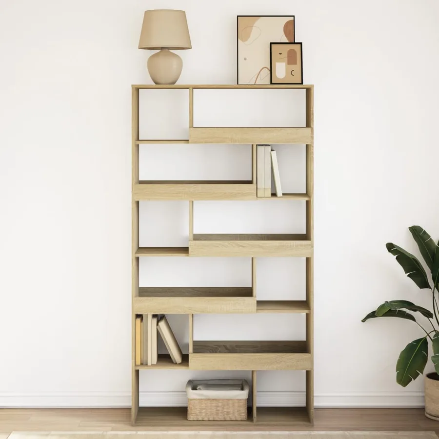 Bibliothèque chêne sonoma 100x33x187,5 cm bois d'ingénierie - 3