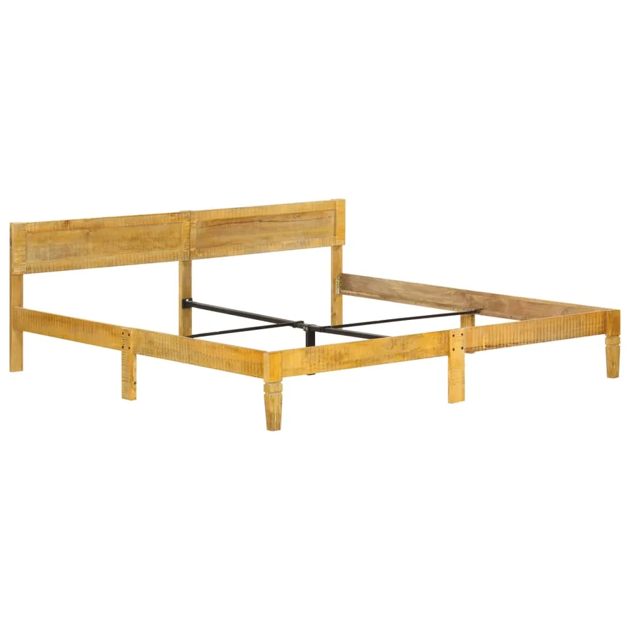 Cadre de lit sans matelas bois de manguier massif 200 cm - 2