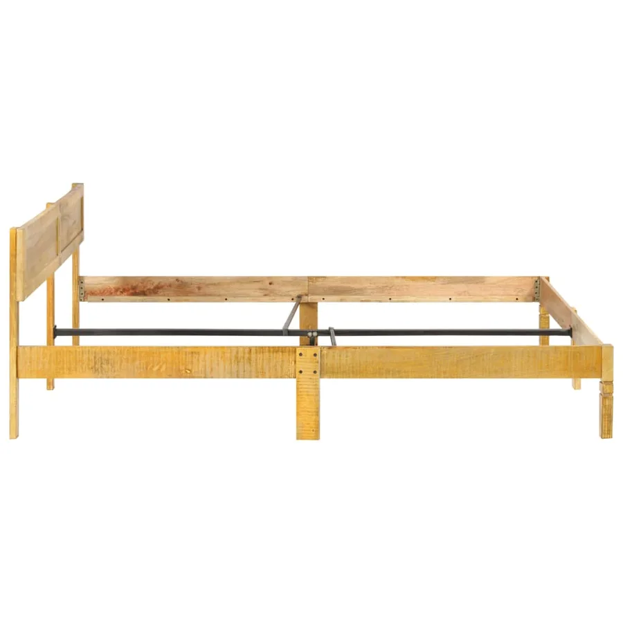 Cadre de lit sans matelas bois de manguier massif 200 cm - 4