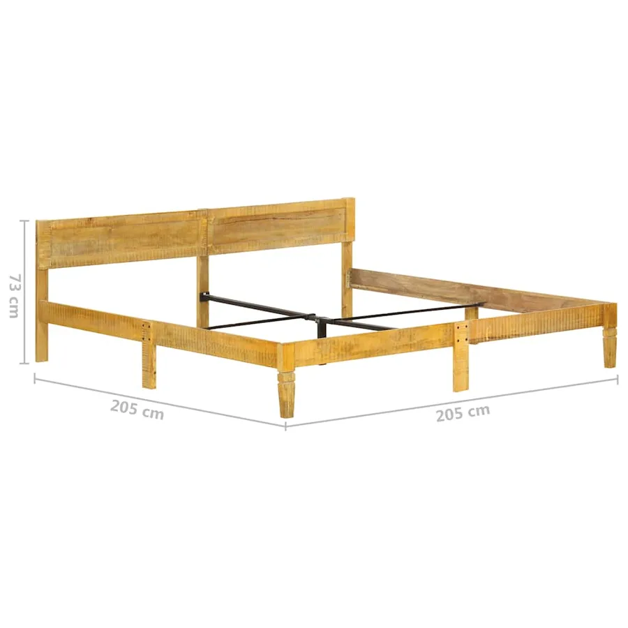 Cadre de lit sans matelas bois de manguier massif 200 cm - 6