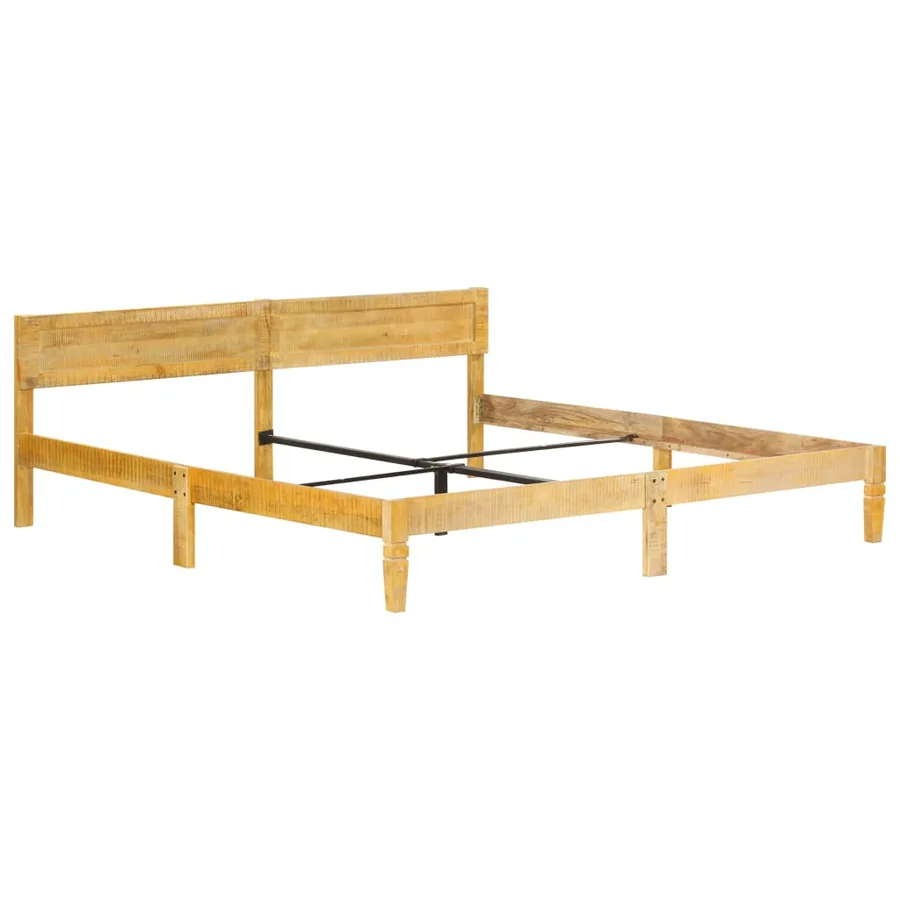 Cadre de lit sans matelas bois de manguier massif 200 cm - 7