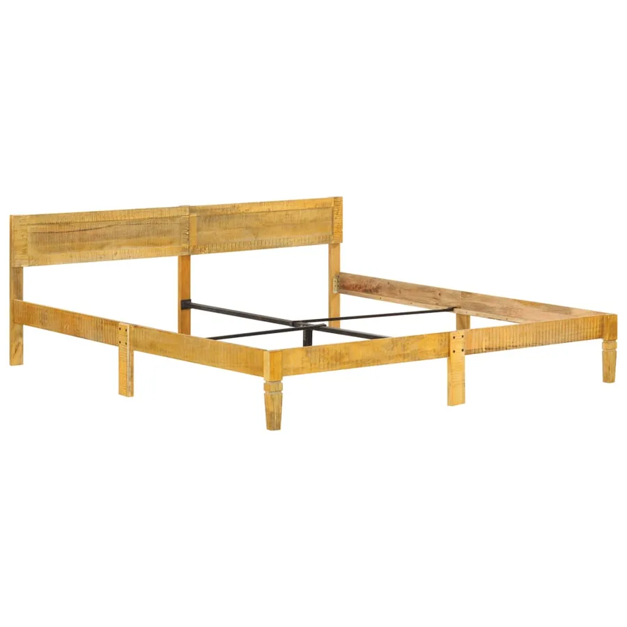 Cadre de lit sans matelas bois de manguier massif 200 cm - 8