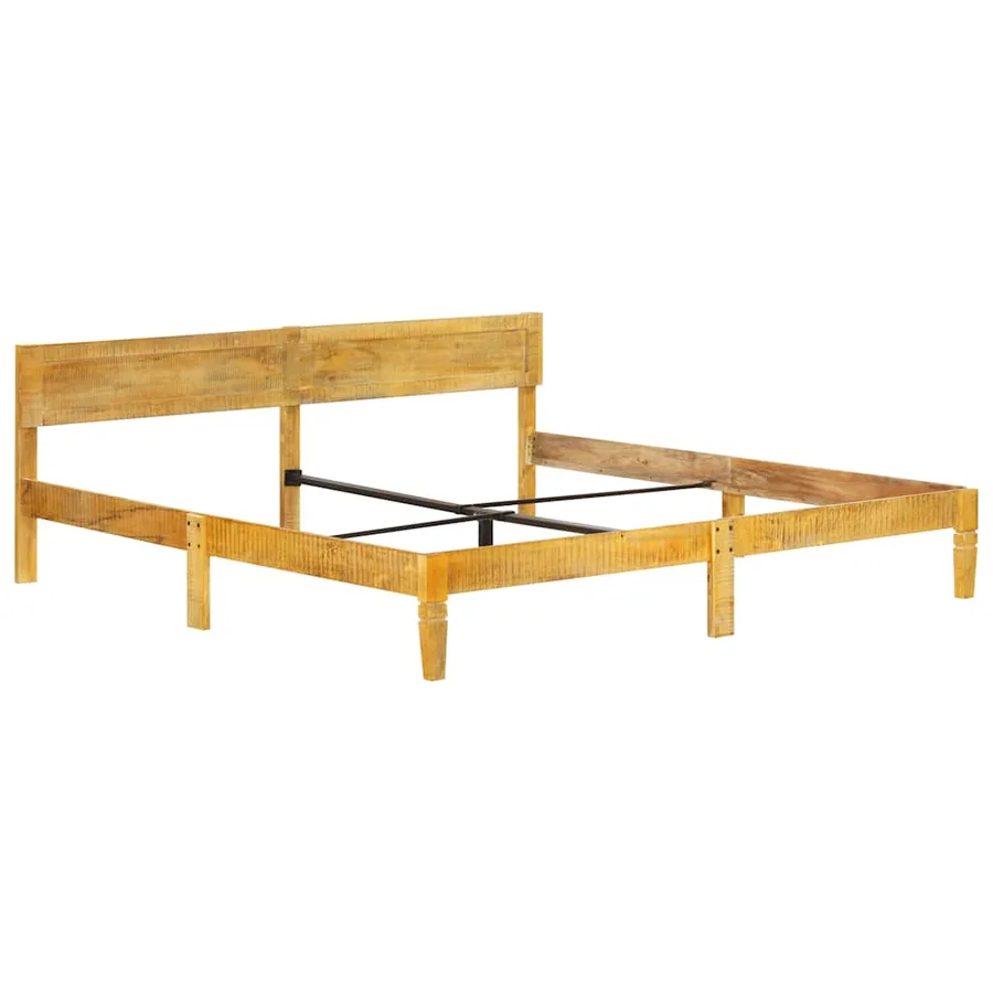 Cadre de lit sans matelas bois de manguier massif 200 cm - 9