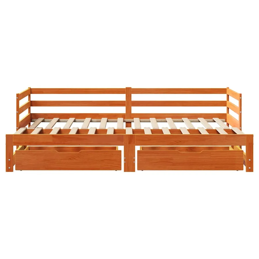 Lit de jour avec gigogne et tiroirs sans matelas 90x200 cm - 4