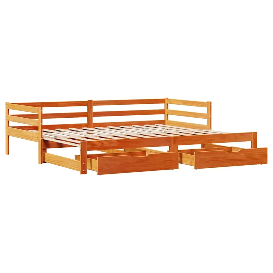 Lit de jour avec gigogne et tiroirs sans matelas 90x200 cm - 9