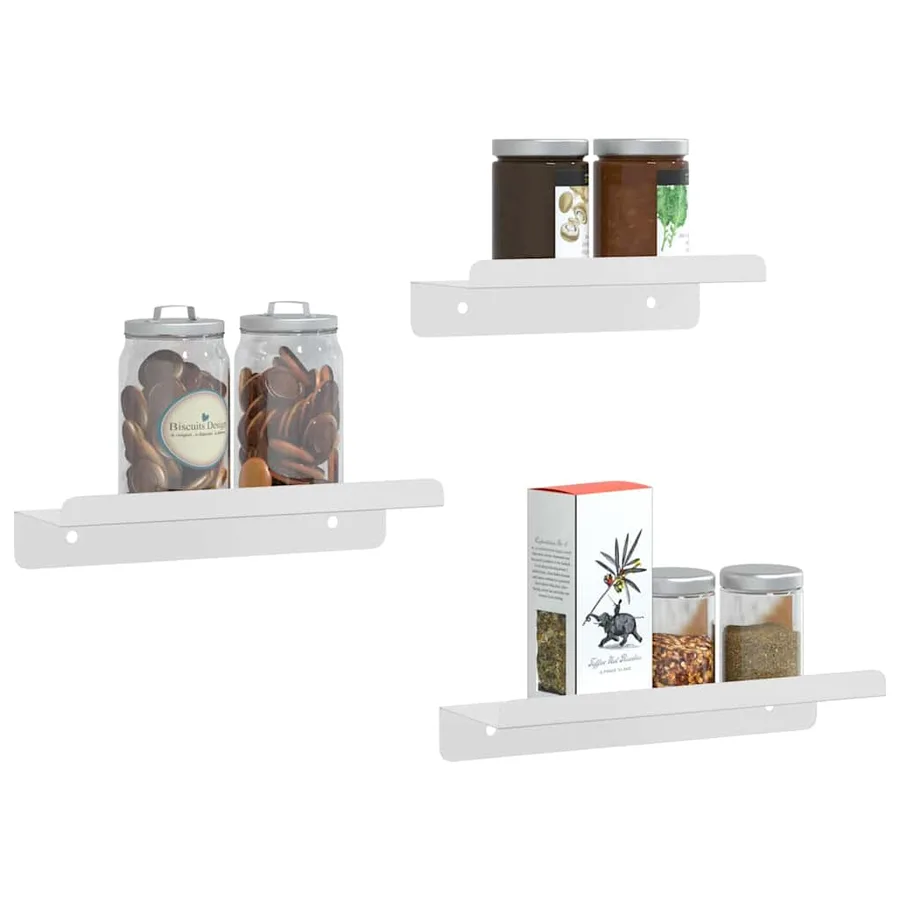 Étagères murales 3 pcs argenté acier inoxydable - 4