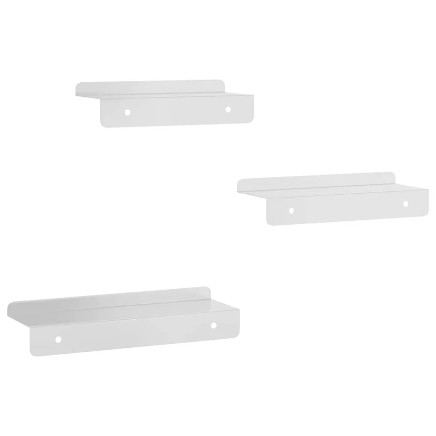 Étagères murales 3 pcs argenté acier inoxydable - 7