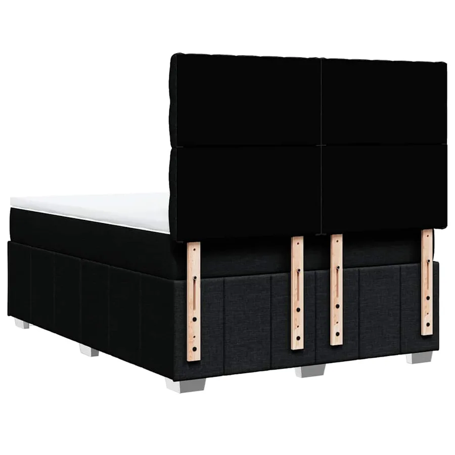 Sommier à lattes de lit avec matelas Noir 140x190 cm Tissu - 8