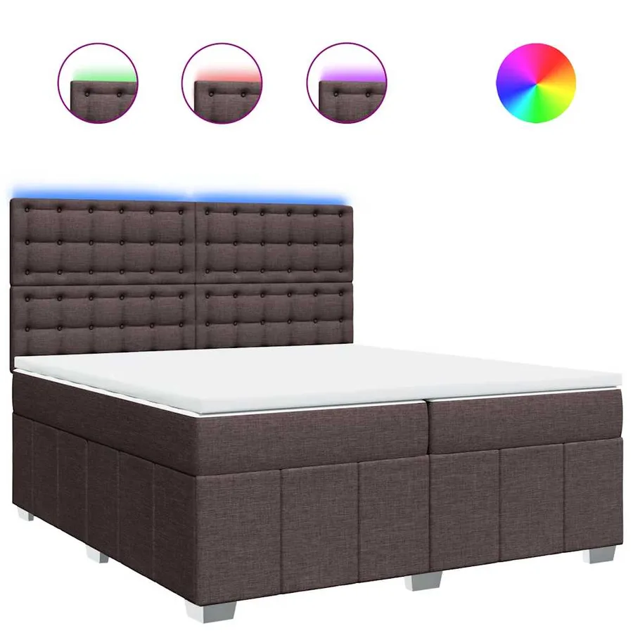 Sommier à lattes de lit avec matelas Marron foncé 200x200 cm - 2