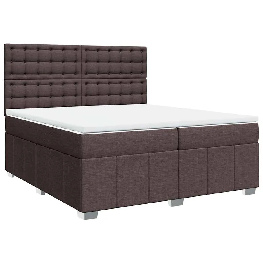 Sommier à lattes de lit avec matelas Marron foncé 200x200 cm - 3