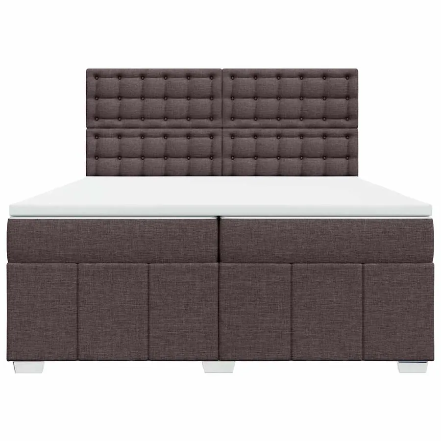 Sommier à lattes de lit avec matelas Marron foncé 200x200 cm - 6