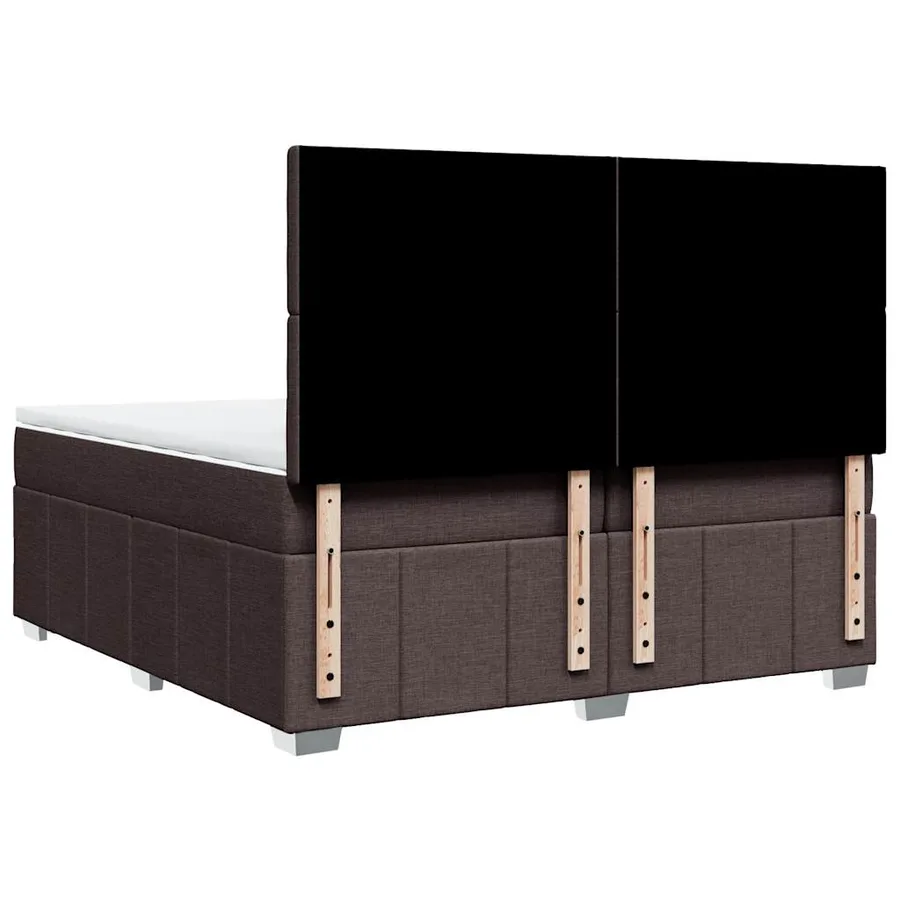 Sommier à lattes de lit avec matelas Marron foncé 200x200 cm - 8