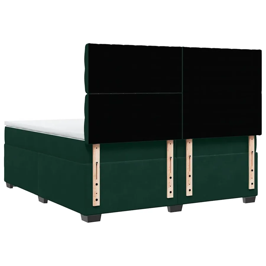 Sommier à lattes de lit et matelas Vert foncé 200x200cm Velours - 10
