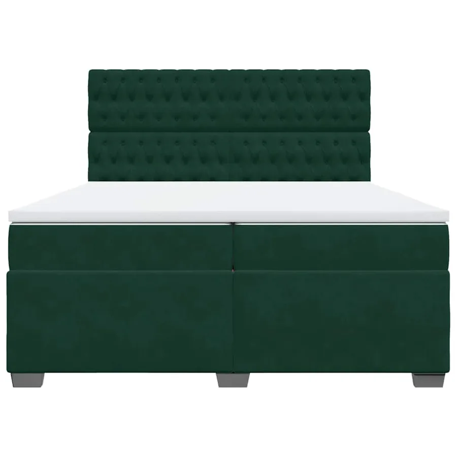 Sommier à lattes de lit et matelas Vert foncé 200x200cm Velours - 4