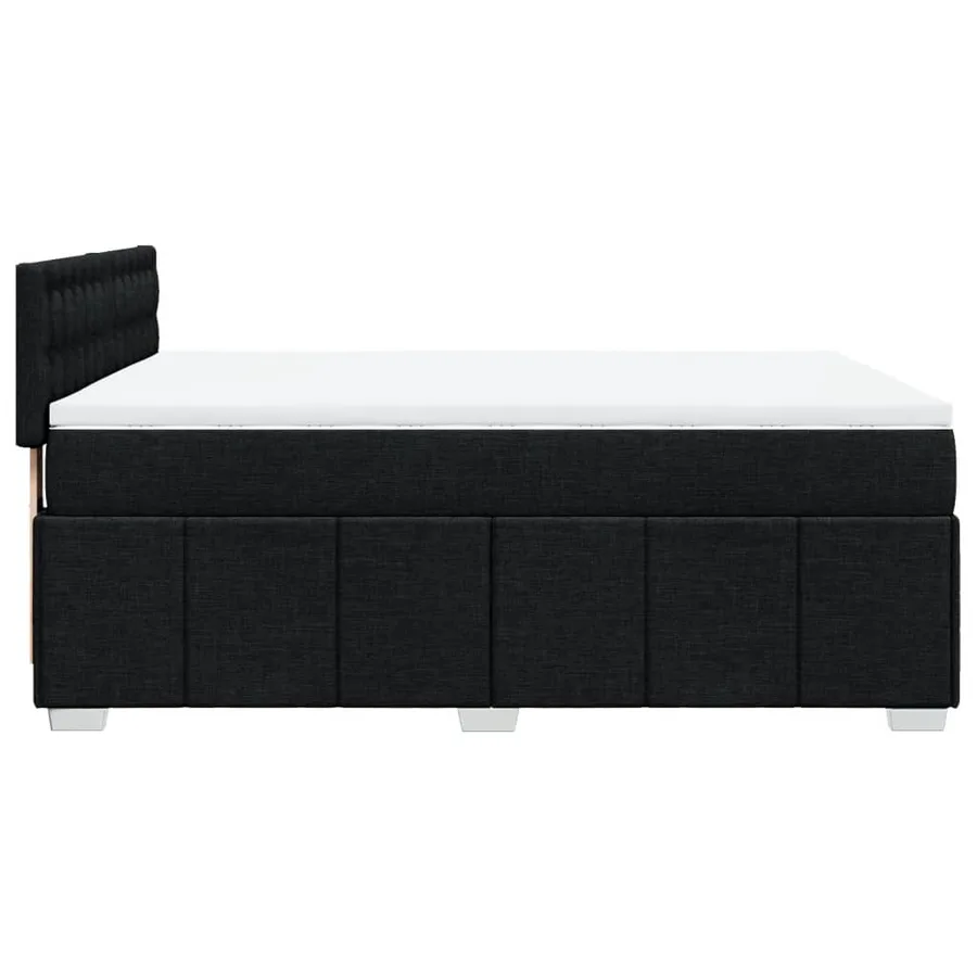 Sommier à lattes de lit avec matelas Noir 140x190 cm Tissu - 5