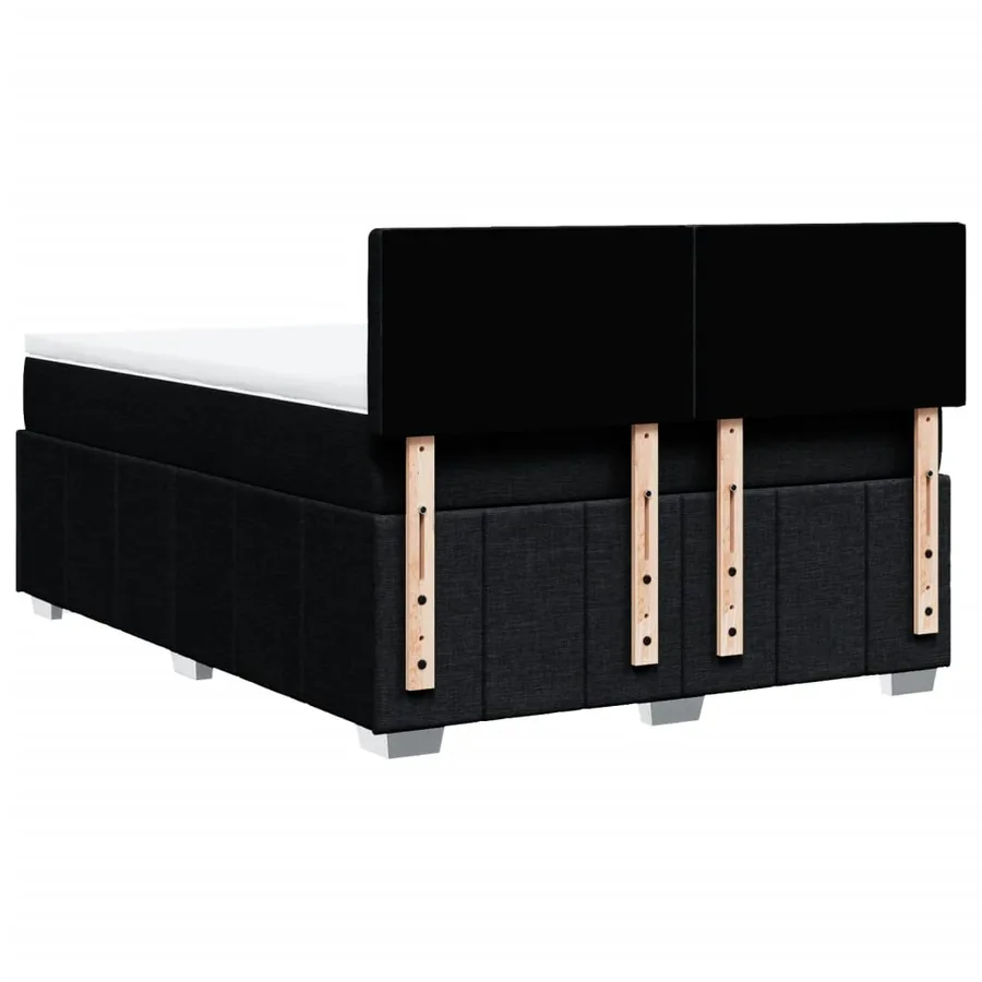 Sommier à lattes de lit avec matelas Noir 140x190 cm Tissu - 6