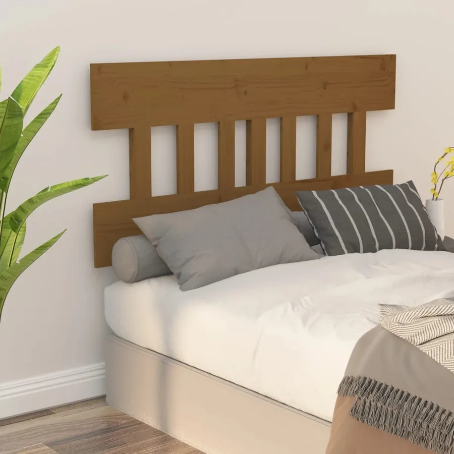 Tête de lit Marron miel 138,5x3x81 cm Bois massif de pin - 5