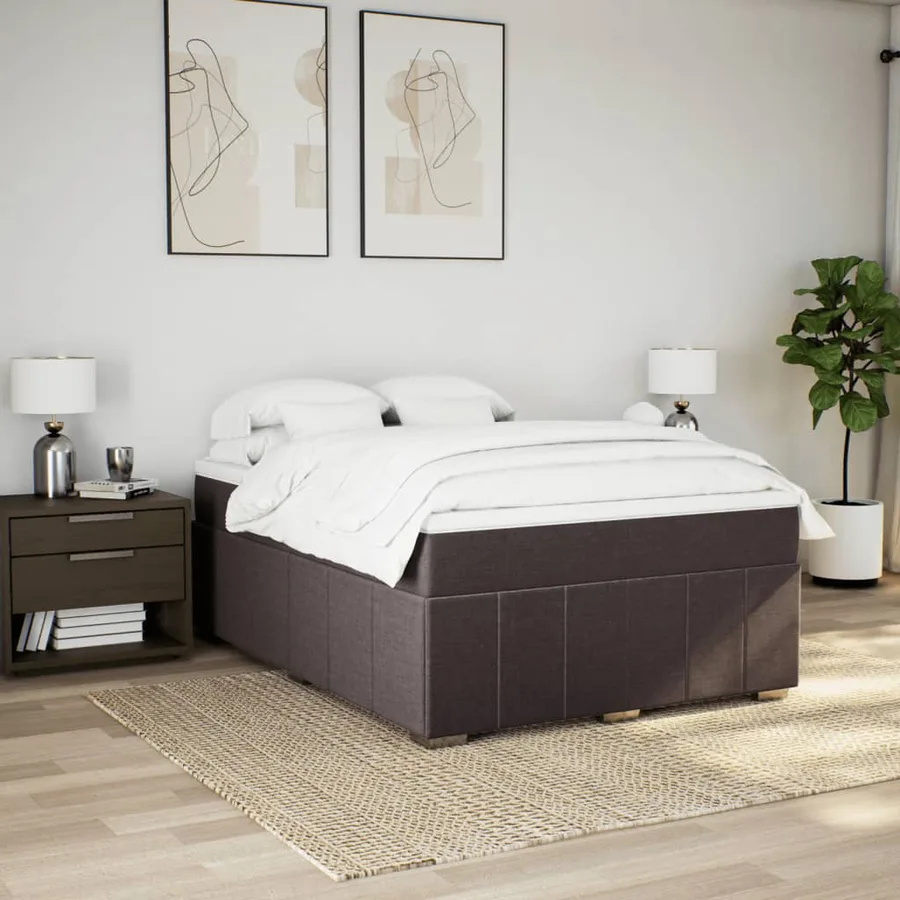 Sommier à lattes de lit avec matelas Marron foncé 140x200 cm - 3