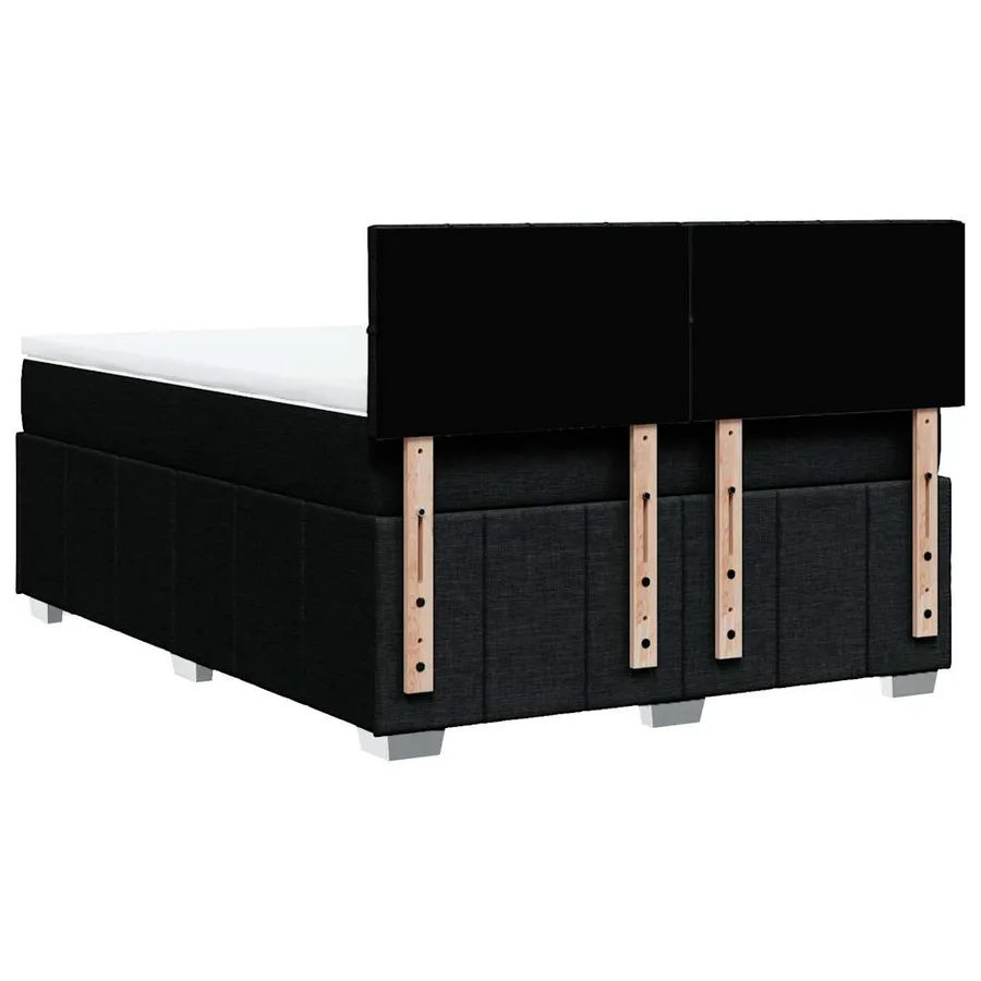 Sommier à lattes de lit avec matelas Noir 140x190 cm Tissu - 8