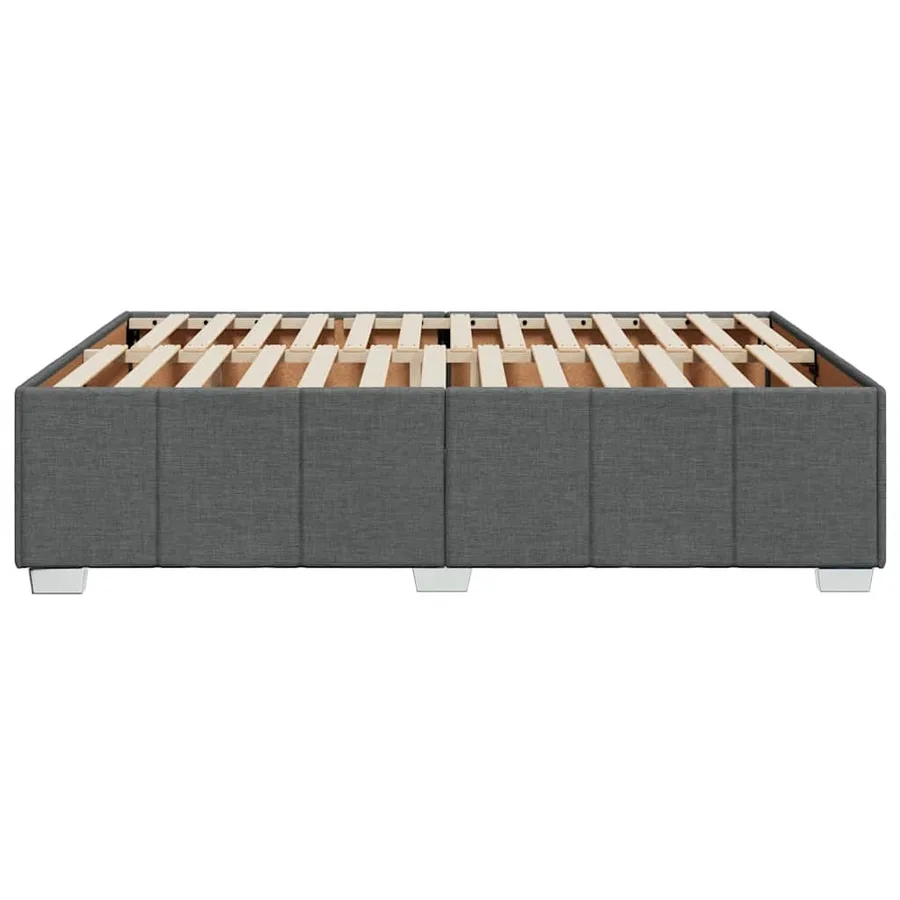 Cadre de lit sans matelas gris foncé 140x190 cm tissu - 4